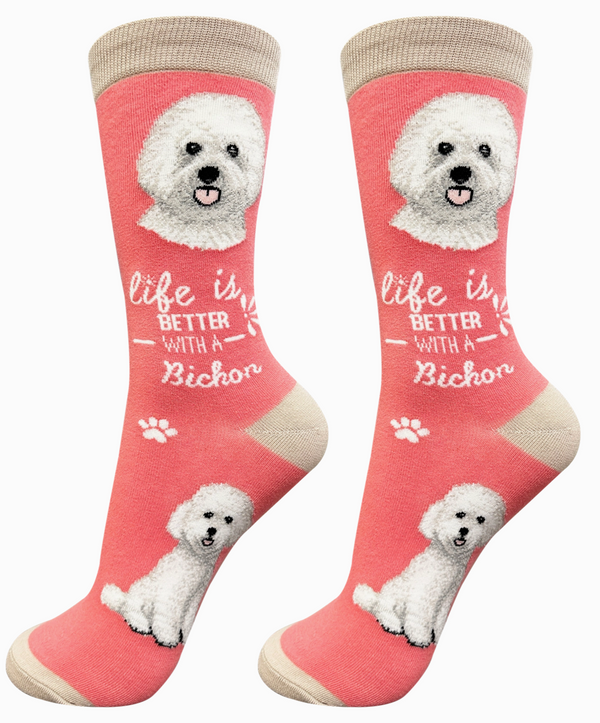 Bichon Frise Dog Crew Socks -Unisex