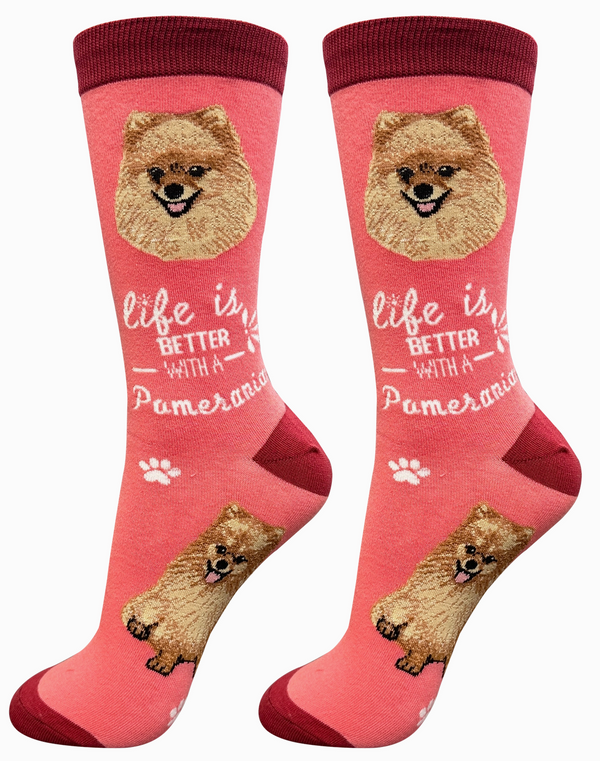 Pomeranian Dog Crew Socks -Unisex