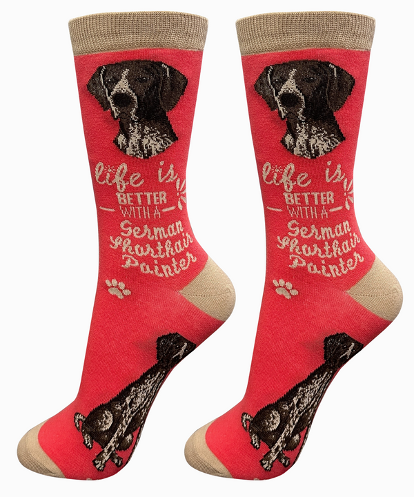 German Shorthaired Pointer Dog Crew Socks -Unisex