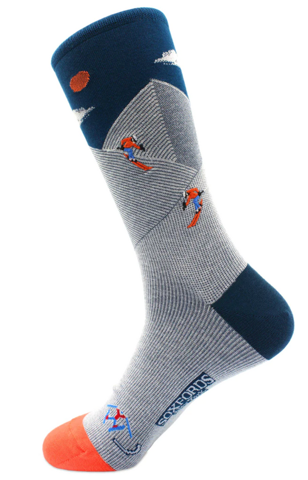 Backcountry Skiing Themed Men's Crew Sock