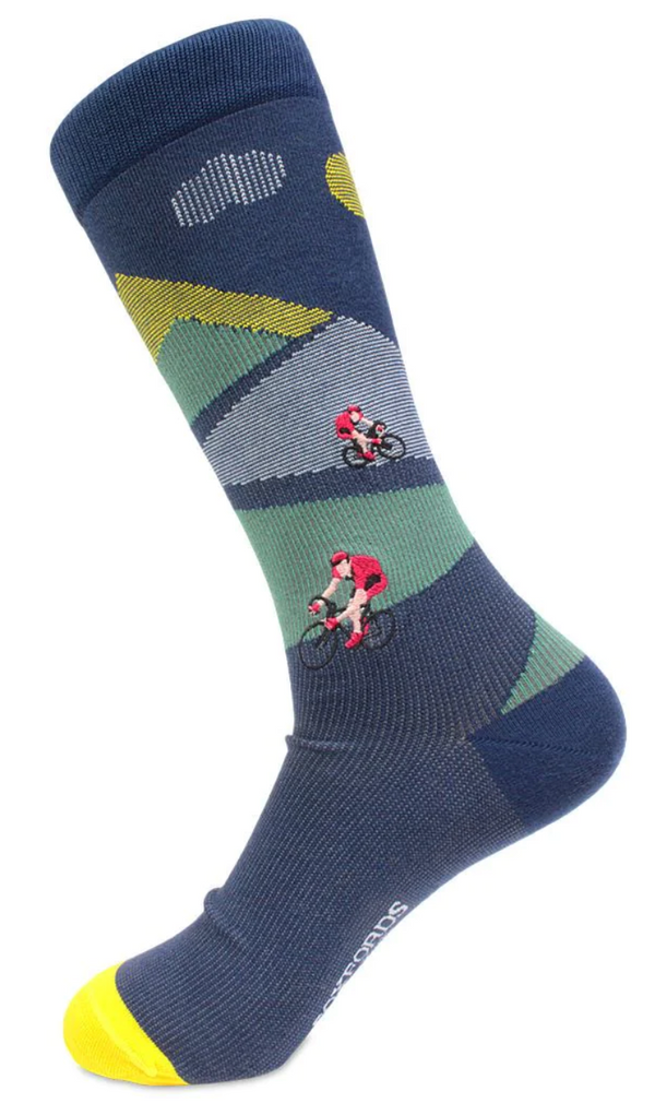 Cycling Around Cycling Themed Men's Crew Sock