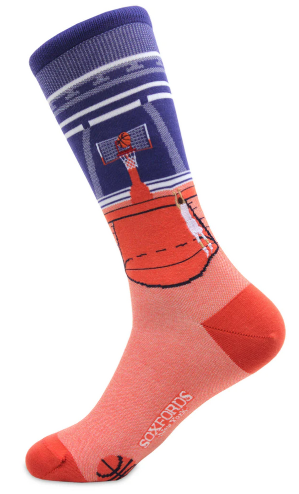 Jump Shot Basketball Themed Men's Crew Sock