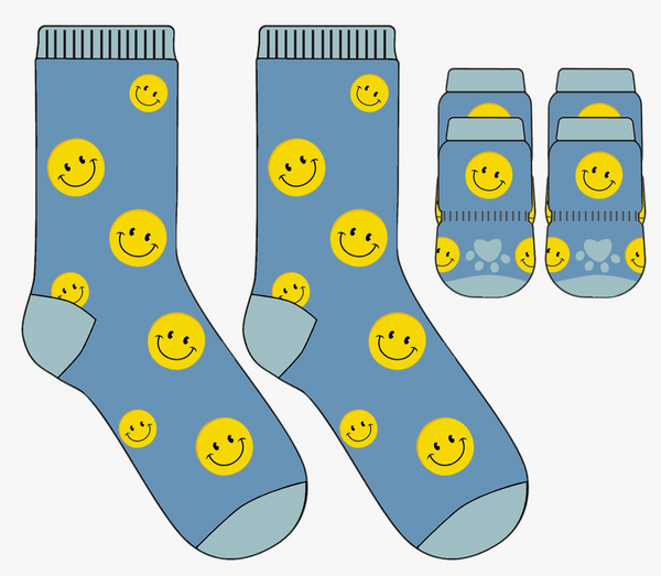 Pet and Owner Socks -Smile Emoji