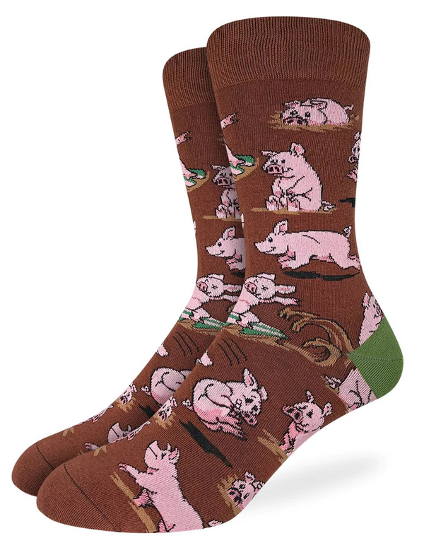 Men's Pigs Playing in the Mud Crew Sock