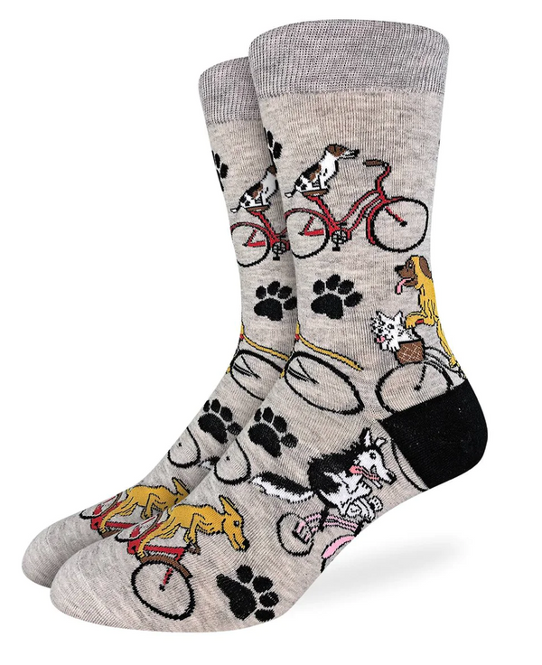 Men's Dogs Riding Bikes Crew Sock