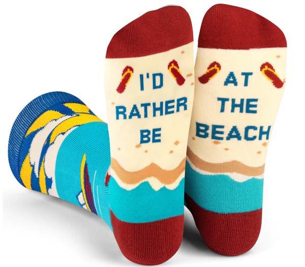 I'd Rather Be At The Beach Crew Sock