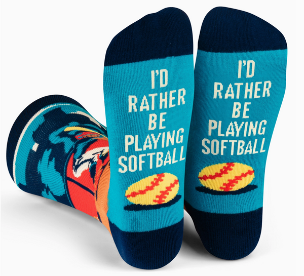 I'd Rather Be Playing Softball Crew Sock