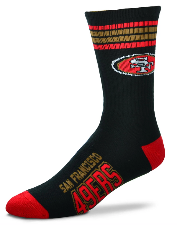 4 Stripe Deuce San Francisco 49er Crew Socks - Medium