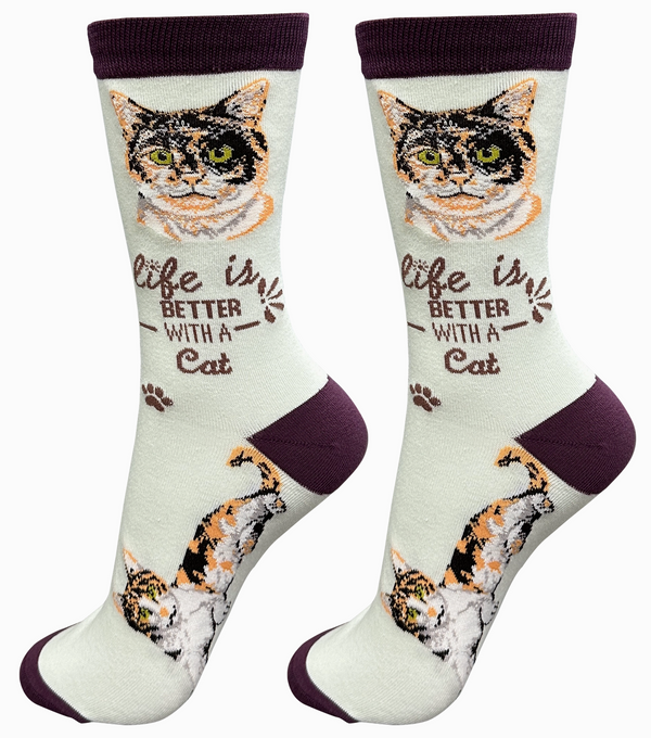 Calico Cat Crew Socks -Unisex