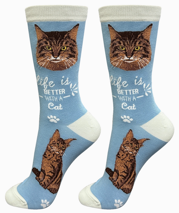 Maine Coon Cat Crew Socks -Unisex