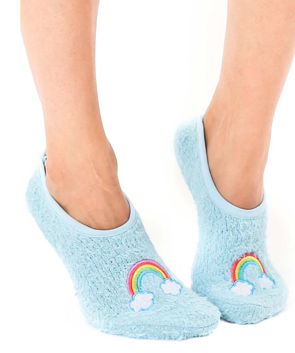 Fuzzy Slipper Rainbow Socks
