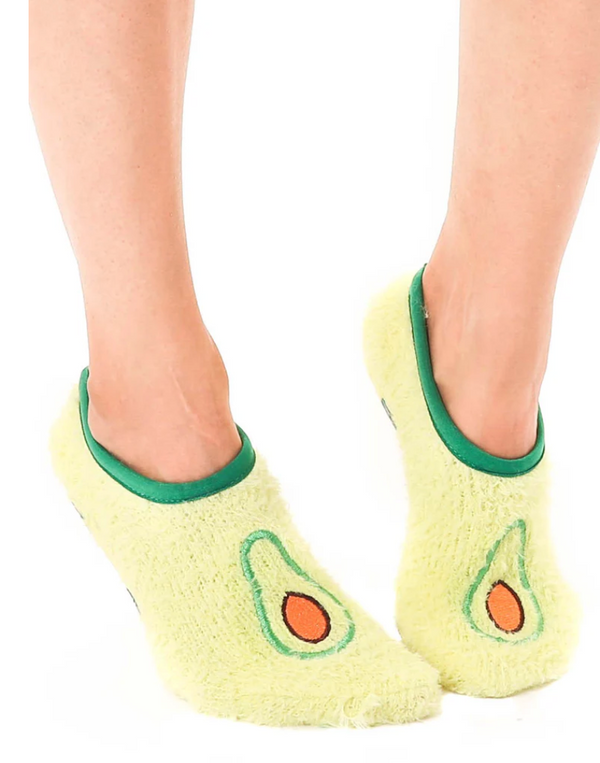 Fuzzy Slipper Avocado Socks