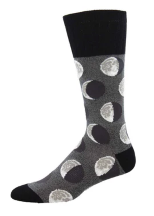 Men's Outlands Many Moons Crew Sock - Charcoal - Large