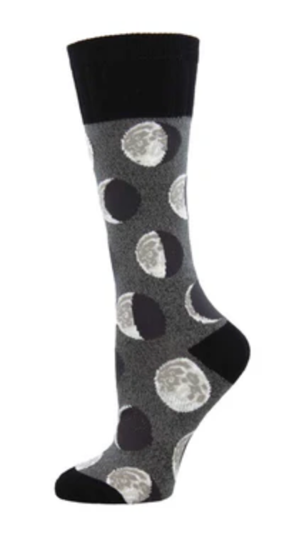 Women's Outlands Many Moons Crew Sock - Charcoal -S/M
