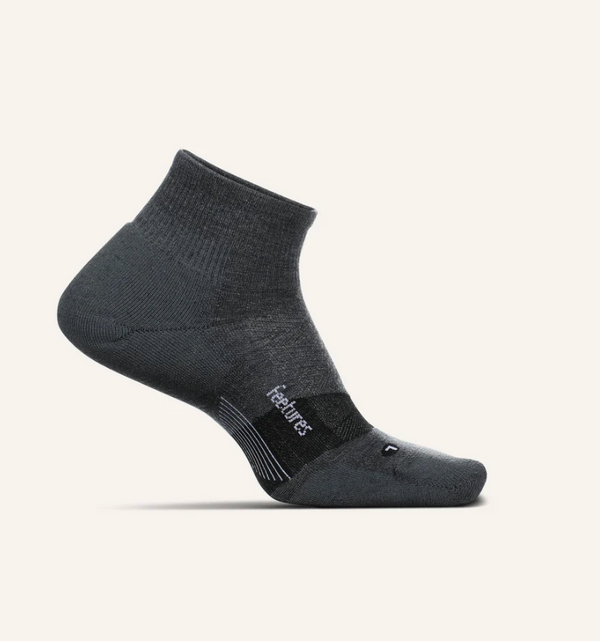 Feetures Merino 10 Ultra Light Quarter-Gray -Medium