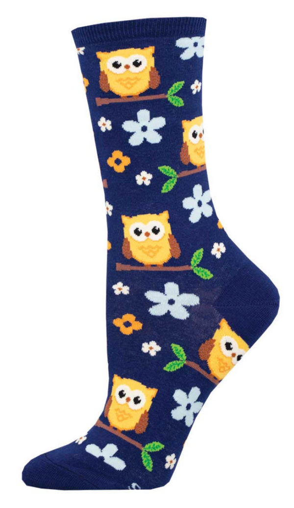 Women's Night Owl Crew Sock - Navy