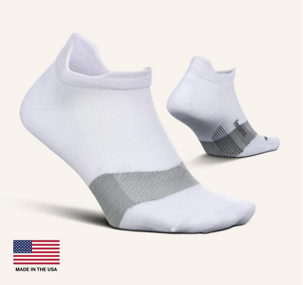 Feetures Merino 10 Ultra Light No Show Tab -White -Small