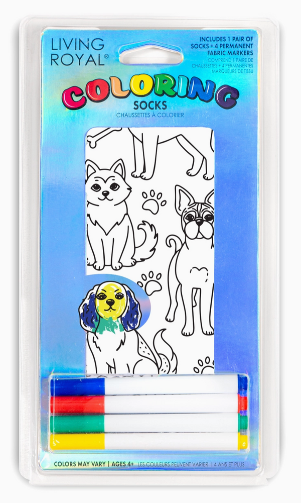 Coloring Socks -Puppy Love