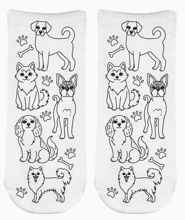 Coloring Socks -Puppy Love