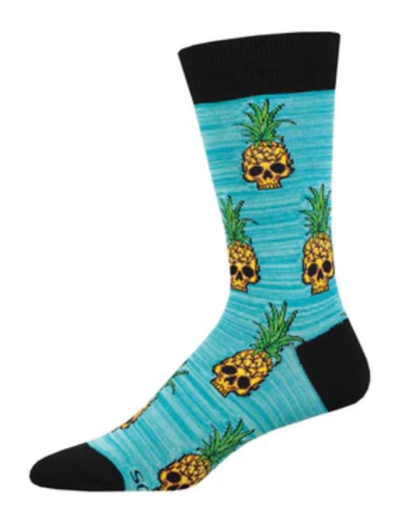 Men's Pineapple People Crew Sock - Blue