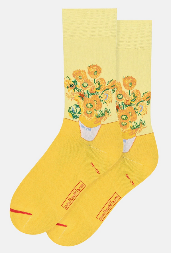 Art Socks -Vincent Van Gogh - Sunflowers -Medium