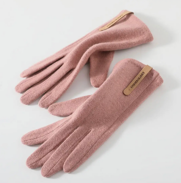 Wool-Blend Insulated Touchscreen Gloves - Pink