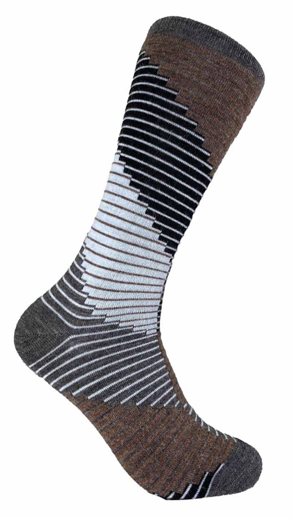 Shupaca Tetris Alpaca Crew Socks - Slate -Medium