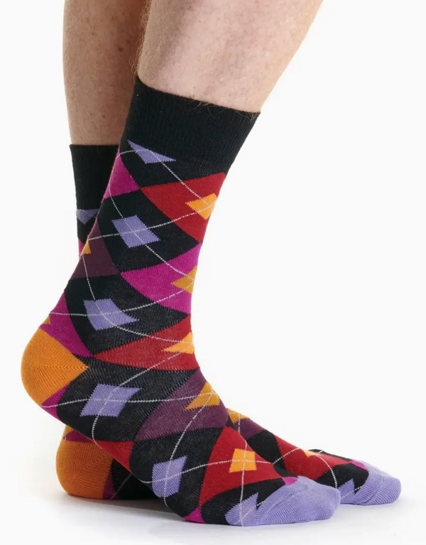 Men's Black Diamond Crew Sock