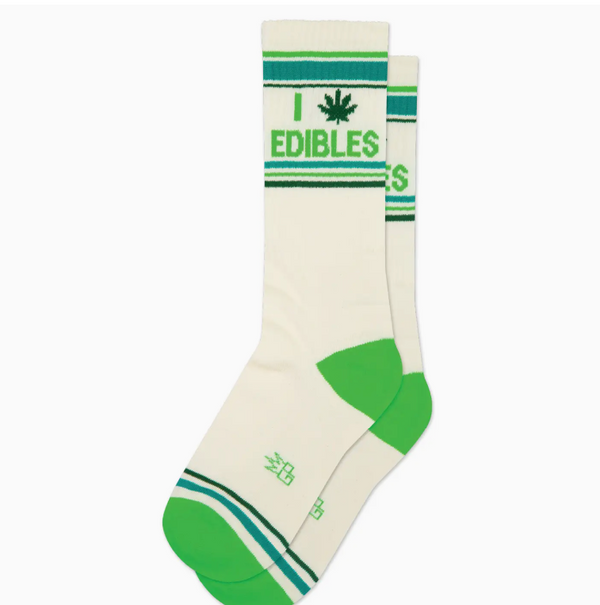 I (Pot Leaf) Edibles Gym Crew Socks