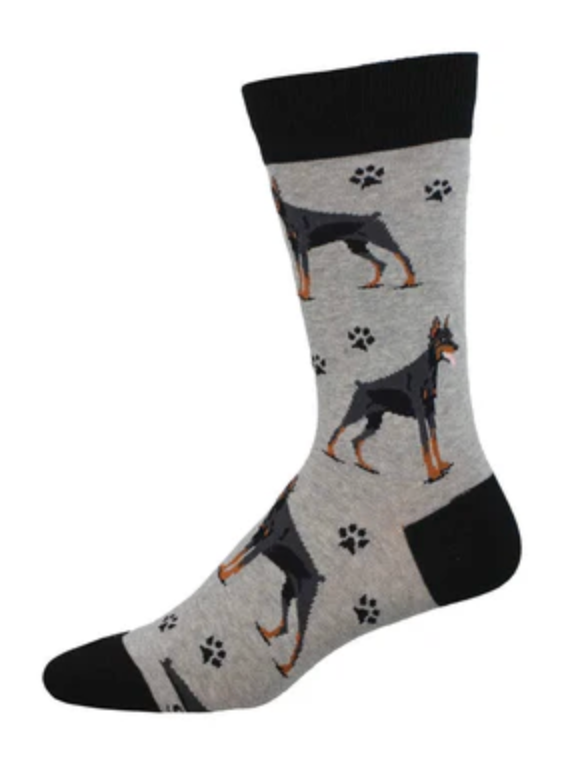 Men's Doberman Crew Sock -Gray Heather