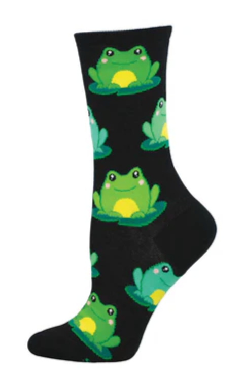 Women's Funny Frog Crew Sock