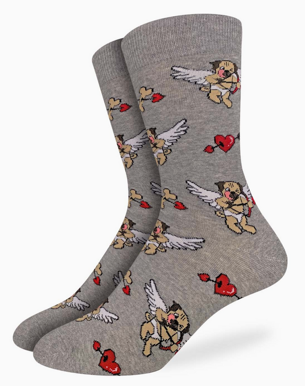 Men's Cupid Pug Crew Socks