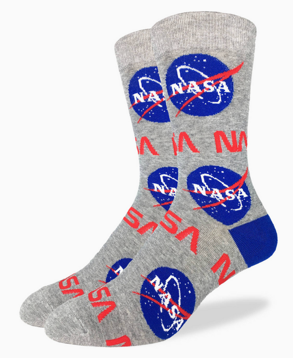 Men's NASA, Blue Crew Socks