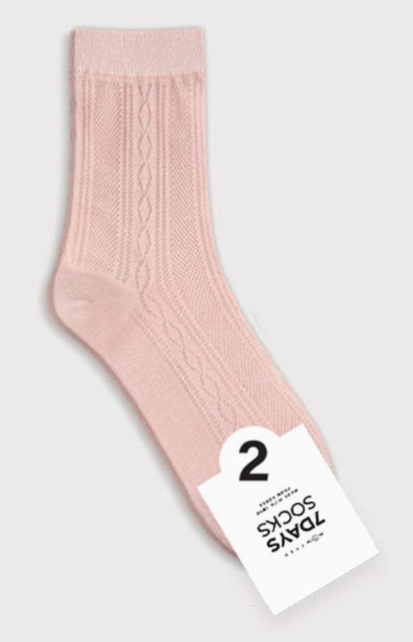 Women's Crew Daily Fine Mesh See-Through Crew Socks -Blush