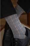 Men's Houndtooth Crew Socks -Brown