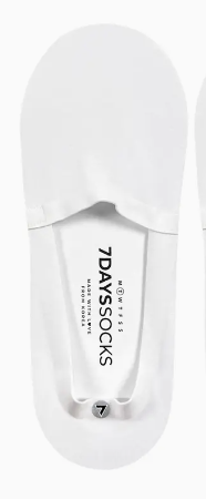 No Show Non Slip Socks -White -Medium