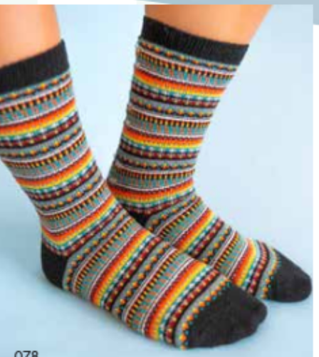 Women's Boho Crew Sock -Black Stripe