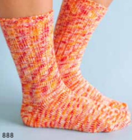 Women's Rag Crew Sock -Orange