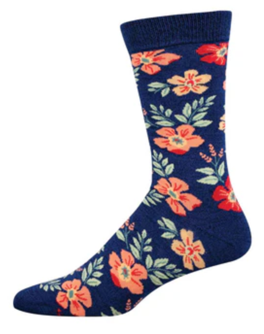 Men's Bamboo Wild Flowers Crew Sock