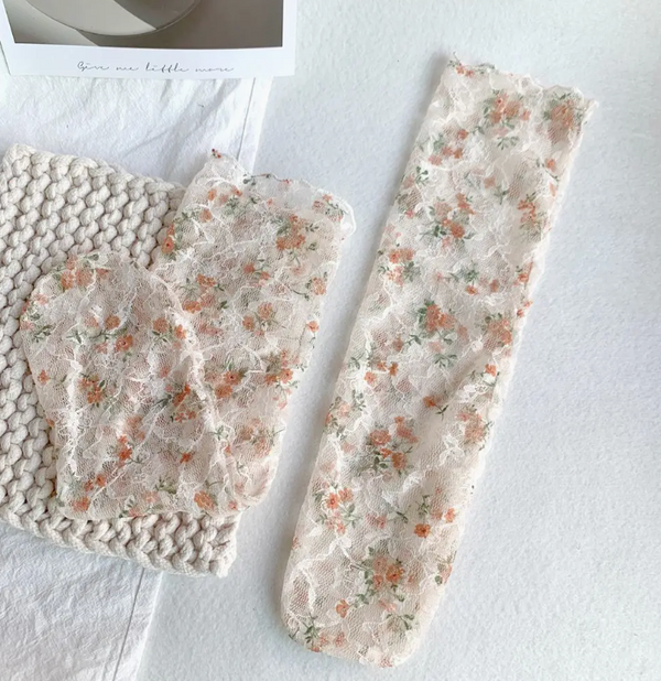 Garden Series Lace Loose Socks - Orange
