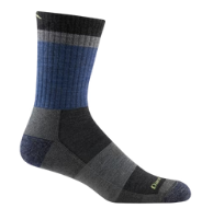 DT -Heady Stripe Micro Crew Lightweight With Cushion Sock  -Blue -Large