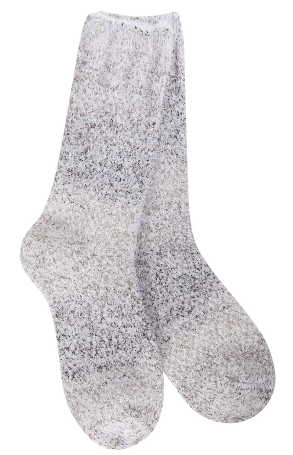 Women's Ombrea Feather Crew Sock -Walnut