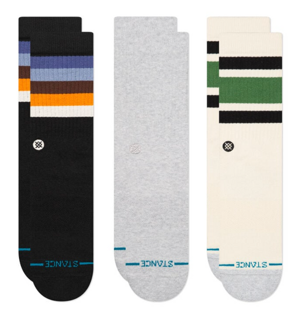 Men's Stance 3 Pack Crew Socks -Canvas -Medium