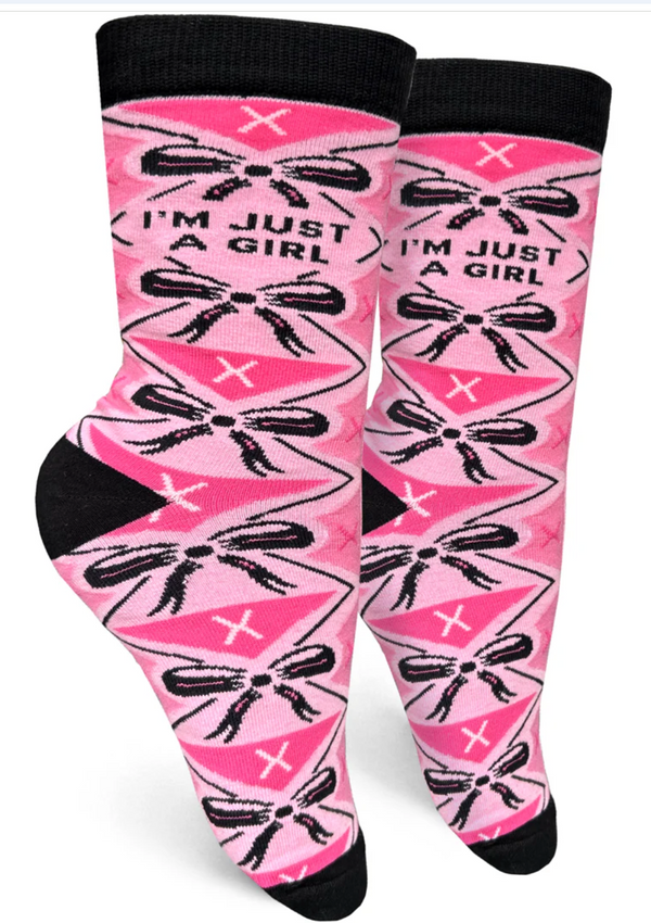 Women's I'm Just a Girl Crew Socks