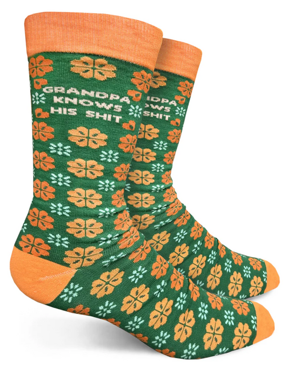 Men's Grandpa Knows His Shit Crew Socks