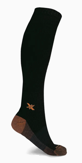 Compression Sock Copper Infused Anti-Fatigue -Black -Large/Extra Large