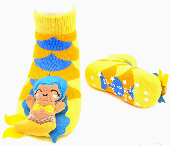 Yellow Mermaid Rattle Socks 1-2Y*
