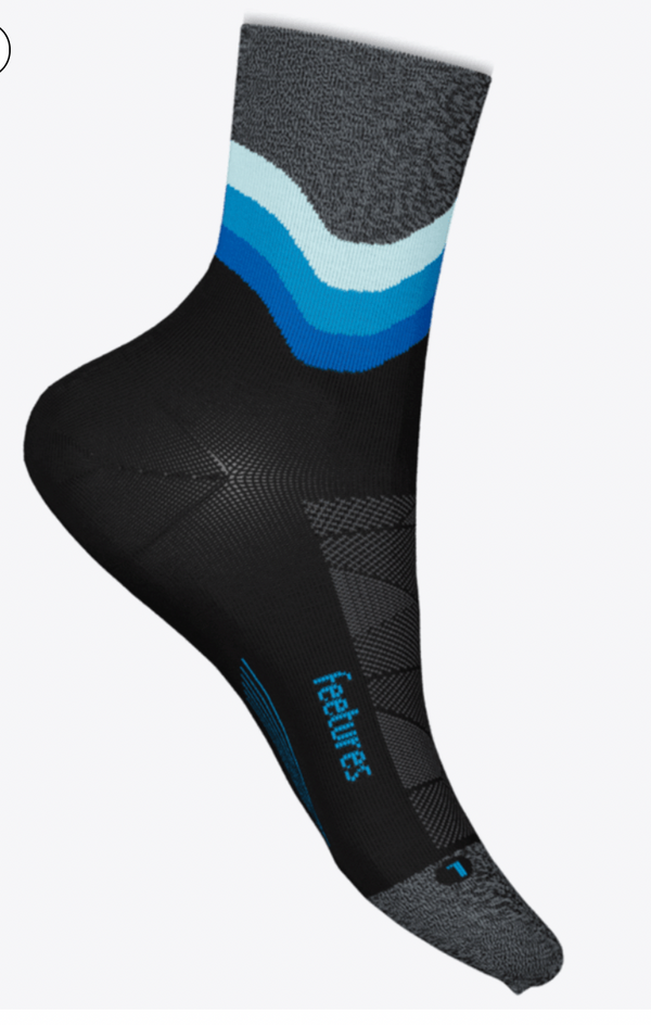 Feetures Elite Light Cushion Mini Crew -Black Swell-Medium