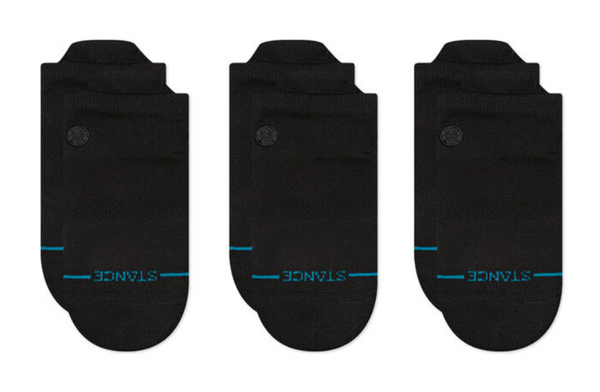 Stance 3 Pack Icon Low Tab Casual Sock -Black -Large