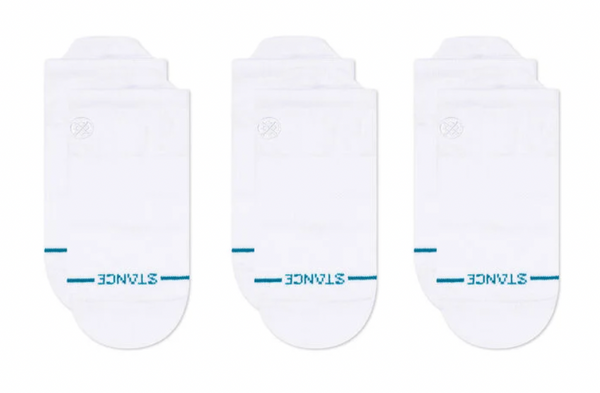 Stance 3 Pack Icon Low Tab Casual Sock -Whit -Large